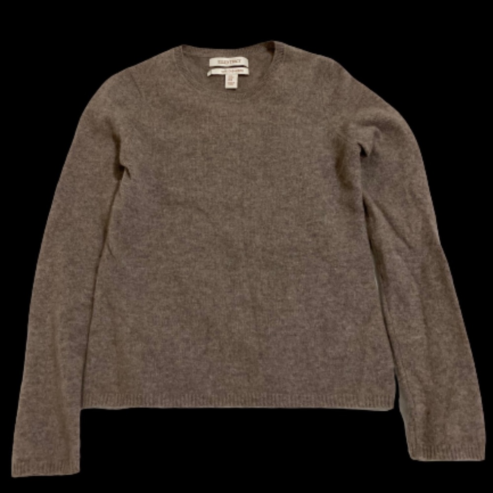 Ellen Tracy 100% Cashmere Sweater Shirt Tan